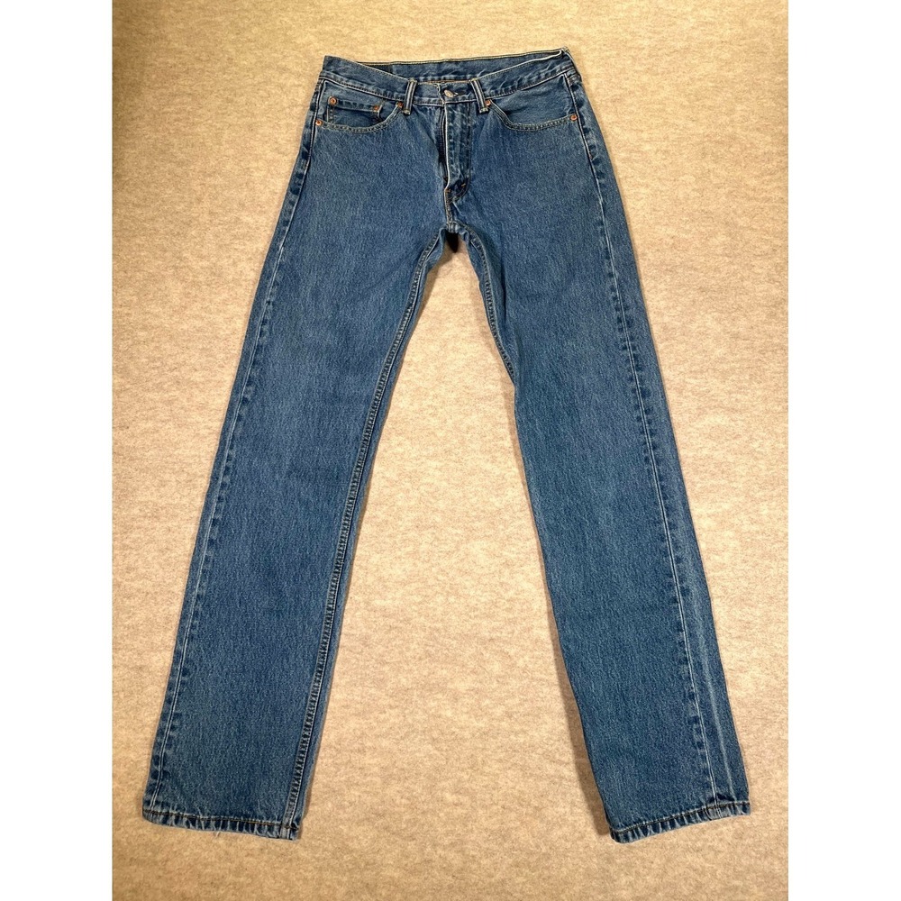 Levi's 505 Authentic Jeans Mens 32x36 Blue Denim Cotton Straight Leg Casual